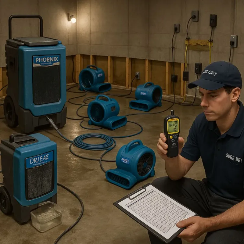 Structural Drying and Dehumidification process in Dinwiddie County, VA